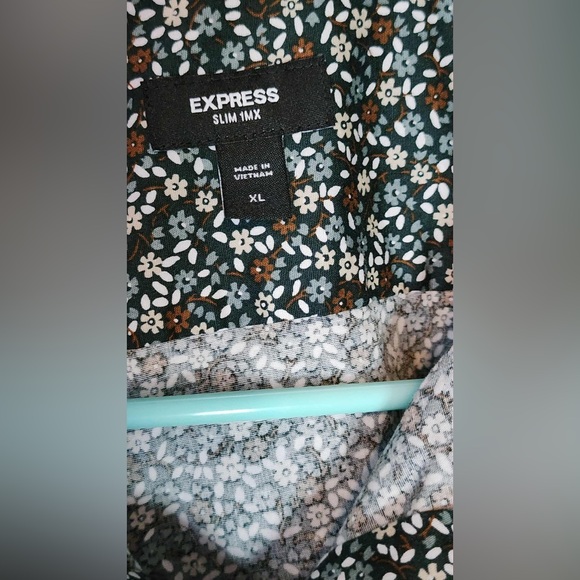 Mens Multicolor Floral Slim Fit Express Button Down XL - Picture 4 of 4